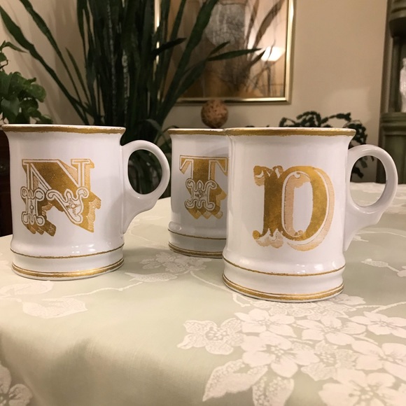 ⚡️WILLIAMS-SONOMA Gold Monogram Mug D - Picture 5 of 6
